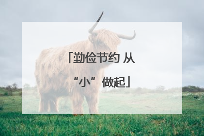 勤俭节约 从“小”做起