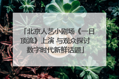 北京人艺小剧场《一日顶流》上演 与观众探讨数字时代新鲜话题