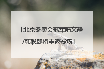 北京冬奥会冠军隋文静/韩聪即将重返赛场