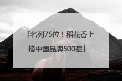 名列75位！稻花香上榜中国品牌500强