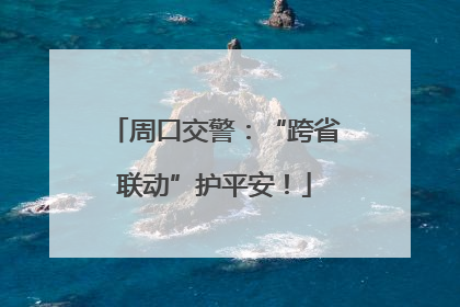 周口交警：“跨省联动”护平安！
