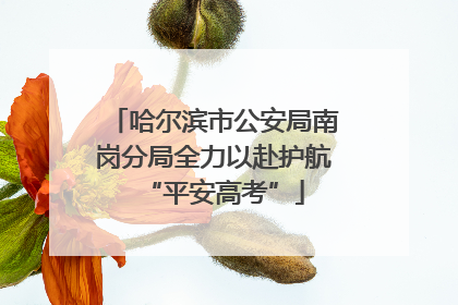 哈尔滨市公安局南岗分局全力以赴护航“平安高考”