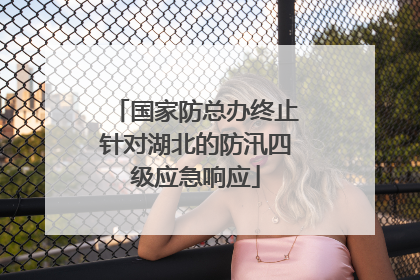 国家防总办终止针对湖北的防汛四级应急响应
