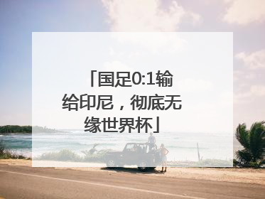 国足0:1输给印尼，彻底无缘世界杯