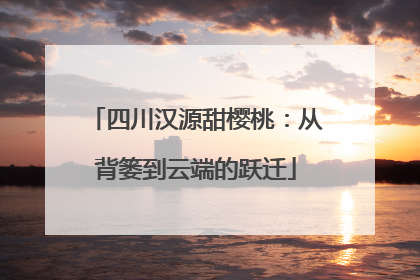 四川汉源甜樱桃：从背篓到云端的跃迁