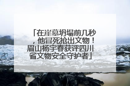 在崖墓坍塌前几秒，他冒死抢出文物！眉山杨宇春获评四川省文物安全守护者