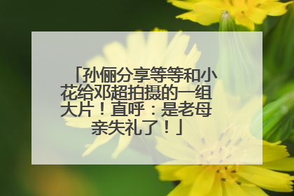 孙俪分享等等和小花给邓超拍摄的一组大片！直呼：是老母亲失礼了！