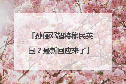 孙俪邓超将移民英国？最新回应来了