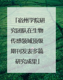 宿州学院研究团队在生物传感领域顶级期刊发表多篇研究成果