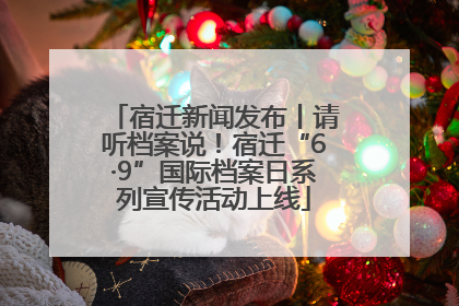 宿迁新闻发布丨请听档案说！宿迁“6·9”国际档案日系列宣传活动上线