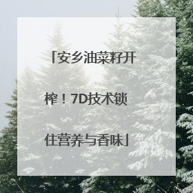 安乡油菜籽开榨！7D技术锁住营养与香味
