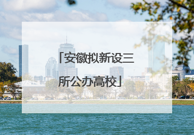安徽拟新设三所公办高校