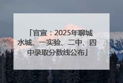 官宣：2025年聊城水城、一实验、二中、四中录取分数线公布