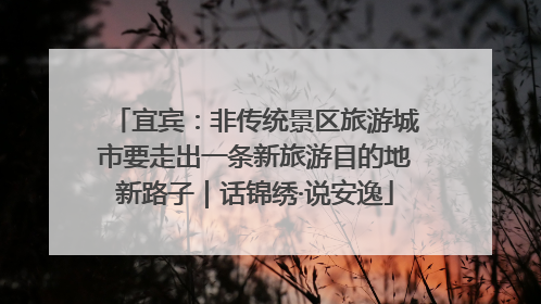 宜宾：非传统景区旅游城市要走出一条新旅游目的地新路子｜话锦绣·说安逸