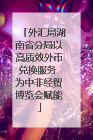 外汇局湖南省分局以高质效外币兑换服务 为中非经贸博览会赋能