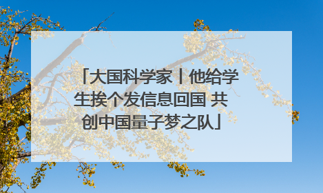 大国科学家丨他给学生挨个发信息回国 共创中国量子梦之队
