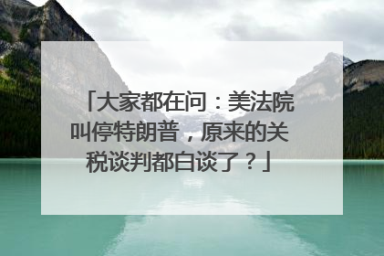 大家都在问：美法院叫停特朗普，原来的关税谈判都白谈了？