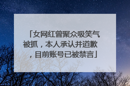 女网红曾聚众吸笑气被抓，本人承认并道歉，目前账号已被禁言