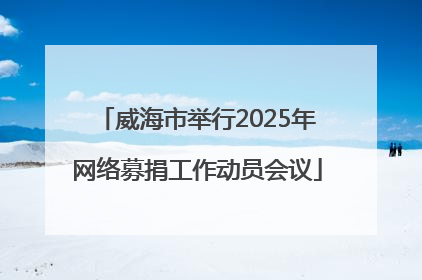 威海市举行2025年网络募捐工作动员会议