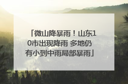 微山降暴雨！山东10市出现降雨 多地仍有小到中雨局部暴雨