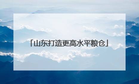 山东打造更高水平粮仓