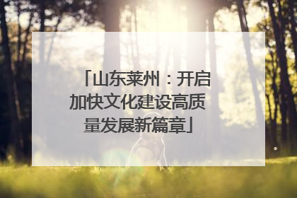山东莱州：开启加快文化建设高质量发展新篇章