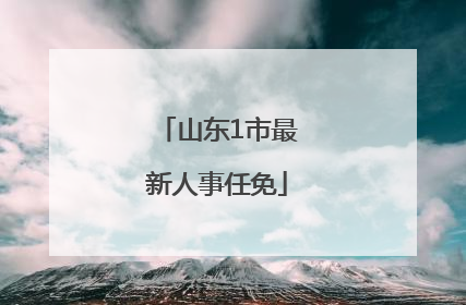 山东1市最新人事任免