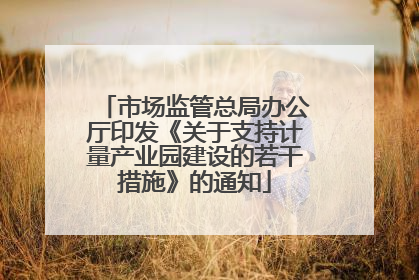 市场监管总局办公厅印发《关于支持计量产业园建设的若干措施》的通知