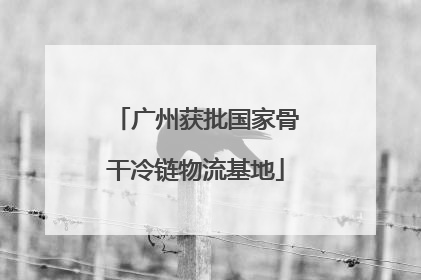 广州获批国家骨干冷链物流基地