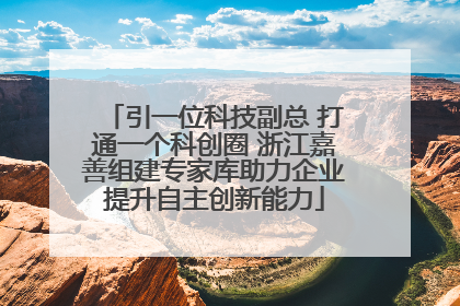 引一位科技副总 打通一个科创圈 浙江嘉善组建专家库助力企业提升自主创新能力