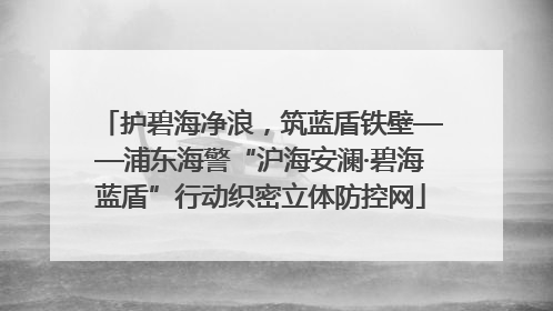 护碧海净浪，筑蓝盾铁壁——浦东海警“沪海安澜·碧海蓝盾”行动织密立体防控网