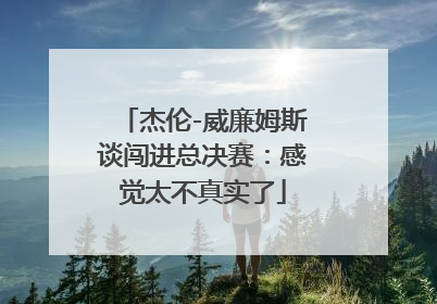 杰伦-威廉姆斯谈闯进总决赛：感觉太不真实了