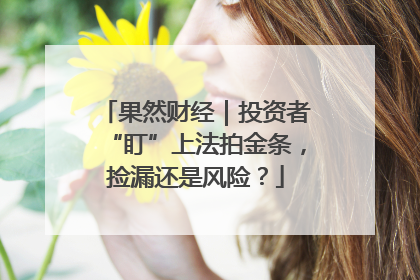 果然财经｜投资者“盯”上法拍金条，捡漏还是风险？