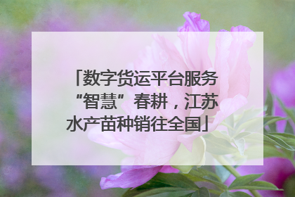 数字货运平台服务“智慧”春耕，江苏水产苗种销往全国