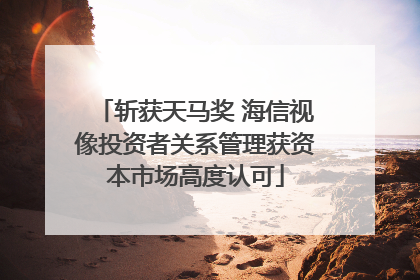斩获天马奖 海信视像投资者关系管理获资本市场高度认可