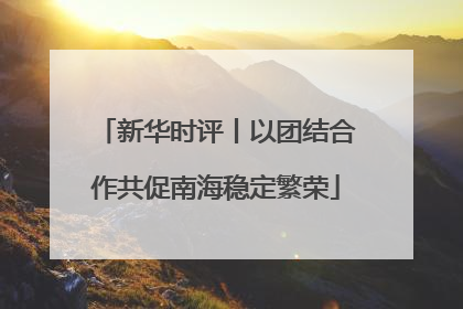 新华时评丨以团结合作共促南海稳定繁荣