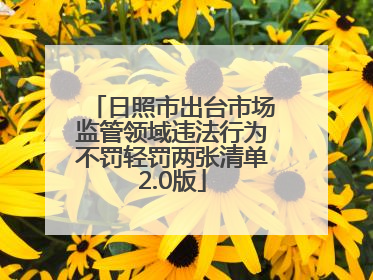 日照市出台市场监管领域违法行为不罚轻罚两张清单2.0版