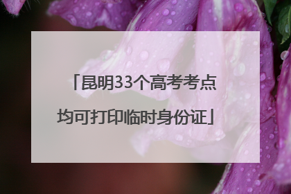 昆明33个高考考点均可打印临时身份证