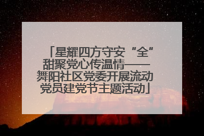 星耀四方守安“全” 甜聚党心传温情——舞阳社区党委开展流动党员建党节主题活动