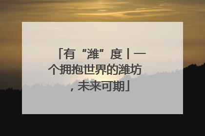 有“潍”度丨一个拥抱世界的潍坊，未来可期