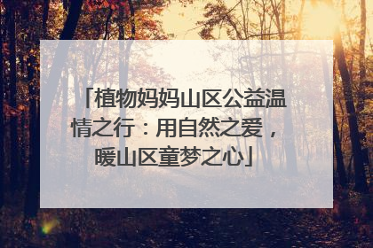 植物妈妈山区公益温情之行：用自然之爱，暖山区童梦之心