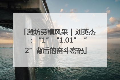 潍坊劳模风采｜刘英杰：“1”“1.01”“2”背后的奋斗密码