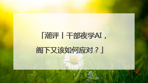 潮评丨干部夜学AI，阁下又该如何应对？