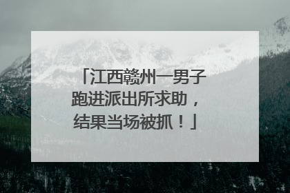 江西赣州一男子跑进派出所求助，结果当场被抓！