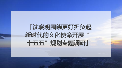 沈晓明围绕更好担负起新时代的文化使命开展“十五五”规划专题调研