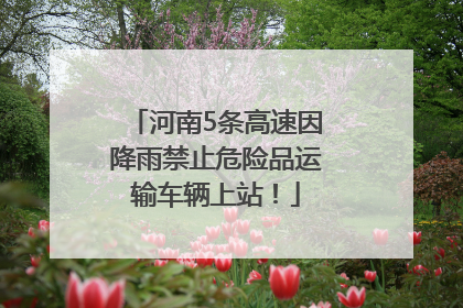 河南5条高速因降雨禁止危险品运输车辆上站！