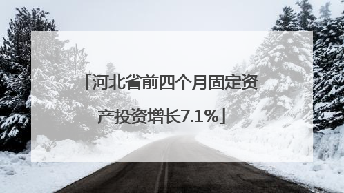 河北省前四个月固定资产投资增长7.1%