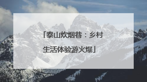 泰山炊烟巷：乡村生活体验游火爆