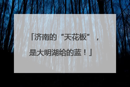 济南的“天花板”，是大明湖给的蓝！