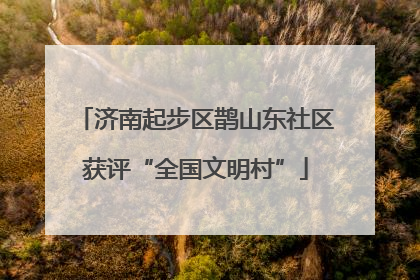 济南起步区鹊山东社区获评“全国文明村”